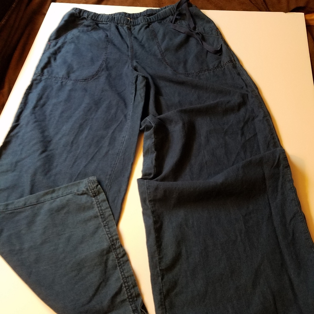 Denim wide leg pants